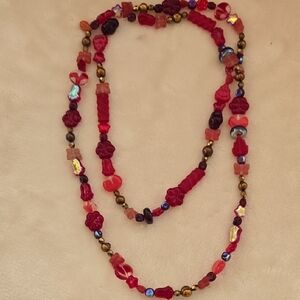 Elegant Red Beaded Necklace